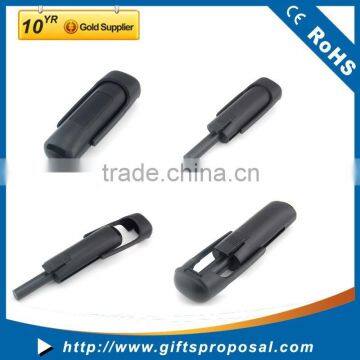 Black Survival 45mm Single One Hand Magnesium Flint Fire Starter with Striker Whistle