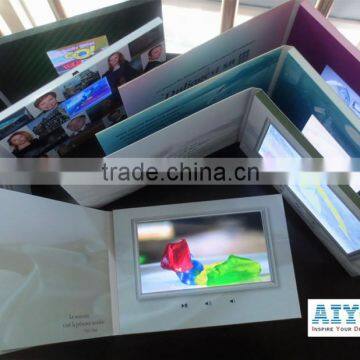 2016 hot sale Factory supply video greeting card lcd video player brochure