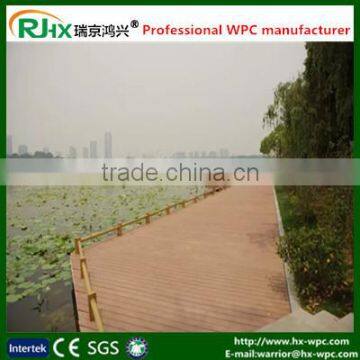 Grooved deck flooring for outdoor garden decoration