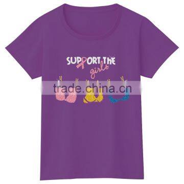 OEM Service Women Custom Tshirt 100% Cotton Casual Multi Colors t Shirt photo-2