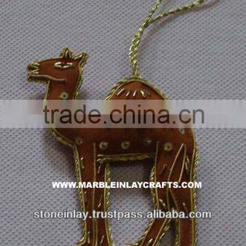 Camel Shape Zari Embroidery Christmas Tree Decoration Hanging