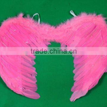 Pink large feather angel wings