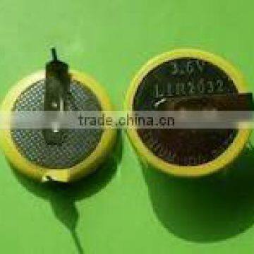 lir2032 button cell battery with pins