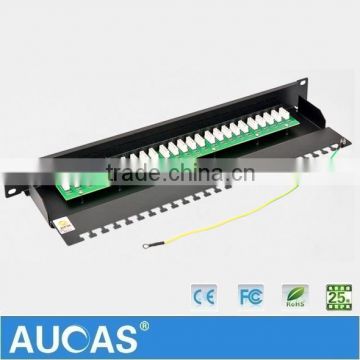 25 port telephone coax patch panel wall mount Cat.6 voice patch panel