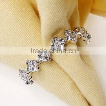 wholesale bulk table decoration & accessories type square shape rhinestones crystal wedding napkin ring