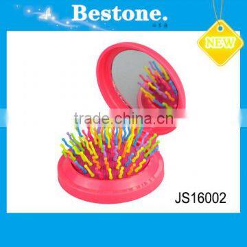Customized Logo Girls Single Mirror with Comb Pocket Makeup Compact Mirror