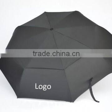 High Quality Double Canopy Fiberglass Auto Open 3 Section Folding Golf Umbrella And Air Vents                        
                                                Quality Choice