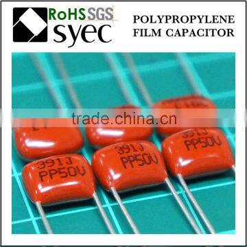 High Frequency Low DF 390pF 100V Polypropylene Film Capacitor