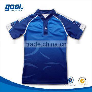 Full sublimation custom club blank 100% polyester dry fit rugby shirt