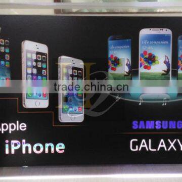 Customized CE RoHs approved acrylic phone sign, phone signage with led light