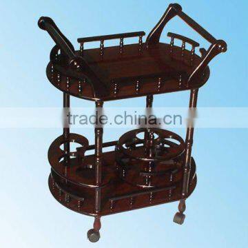 wooden serving trolley