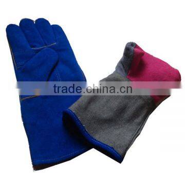 14" cowhide split protect welding leather glove