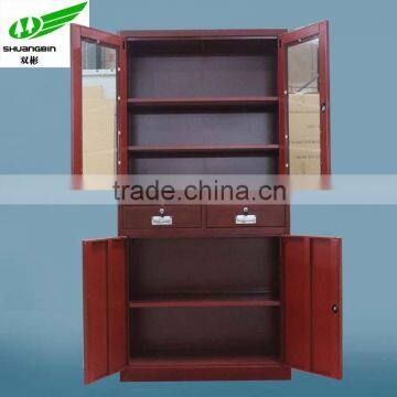 High quality vertical red two-door metal cupboard doors cabinet/metal locker/modern office door