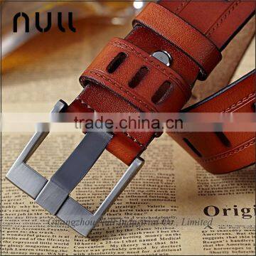 Brown / White Fashion Design Factory Wholesale Leather Belt Strap Belt Buckle Manufacturers