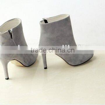 S902 Italian Style Real Suede Upper Size Range 35-42 Elegant Design Zipper up Women Ankle Boots With Pointy Toe Shape photo-2