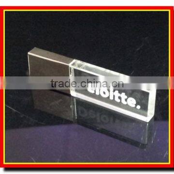 laser engraved logo inside hot sale crystal usb flash drive wholesale