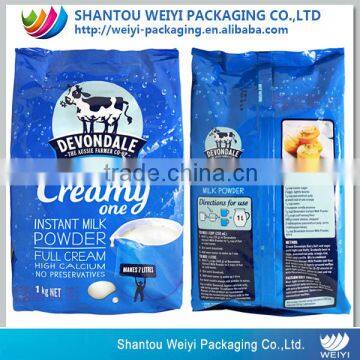 dairy products packaging plastic stand up bag for milk