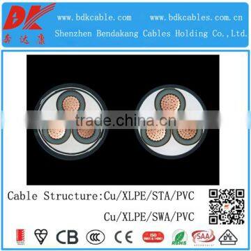 XLPE insulated armoured copper cable