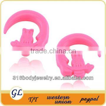 TP02314 Pink acrylic owl body piercing jewelry