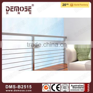 railing stainless steel cable with square post / steel balustrading