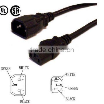 CPU power cord IEC-C13 to IEC-C14 UL certified