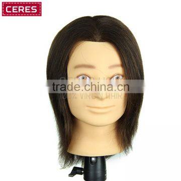 male mannequin training head with 100% human hair wig