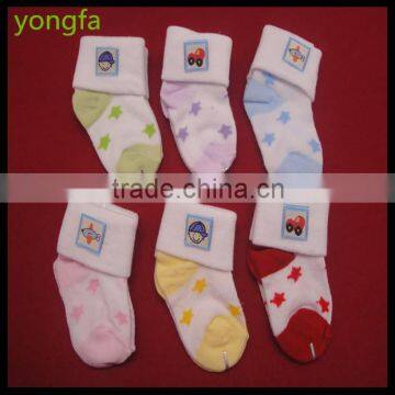 Quick dry 100% cotton custom baby socks design