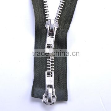 NO. 8 METAL ZIPPER CUPPONICKLE NICKLE FREE TEETH OPEN END YKK ZIPPER