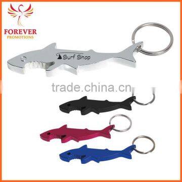 Promos Fashion Hot Selling Metal Aluminum Shark Bottle Opener Keychain                        
                                                Quality Choice