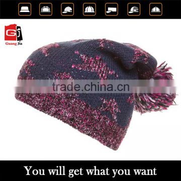 Sample fee returned High Quality Pom Pom Cheap Custom Winter Hat/ Knitted Beanie hat