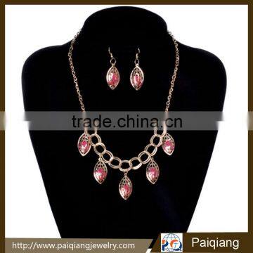 Latest newest styles hollow out alloy necklace and earrings jewelry sets