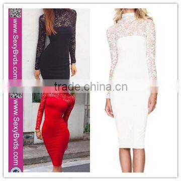 latest girl party dress long sleeves bodycon dress lace sexy dress fashion bodycon 2016