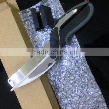 Factory Wholesales Stainless Steel Clever Cutter 2-in-1 Knife;Chopping Knife Cutting Board Clever Cutter Kitchen Scissor photo-4