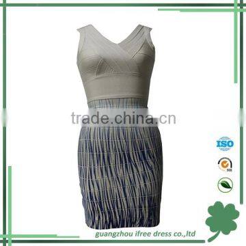 Cheap price women print bandage dress guangzhou wholesale clothing