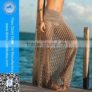 2015 Western Sexy Women Brown Crochet Long Beach Dress Quality Choice