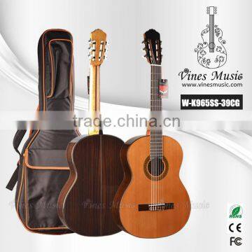 39inch solid rose wood guitar,solid cedar top guitar,nylon guitar