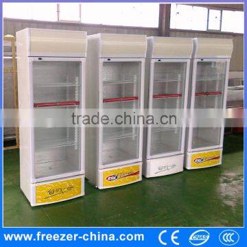 Factory OEM single door commercial drink cooler with customized sticker