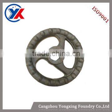 Grey/gray iron three-spoked round hole custom handwheel for valves