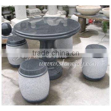 Black Stone Outdoor Table Set