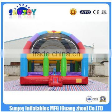 2016 Sunjoy new design hot sale rainbow color gaint inflatable Bouncer castle for sale outdoor