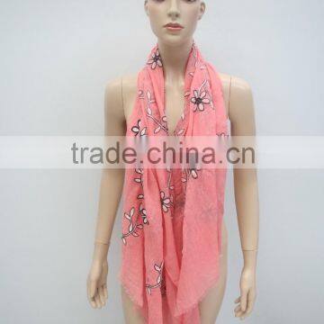 Pink flower scarf ,summer scarf