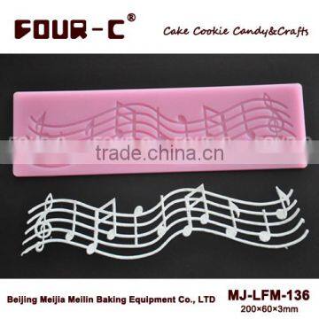 FOUR-C Silicone Lace Mat Cake Decor Pad Music Decoration Mat