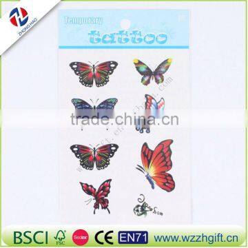 2016 Hot Sale Waterproof Temporary Body Tattoo Butterfly Sticker