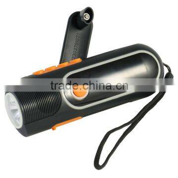 New Item Mini Emergency rechargeable flashlight with radio & winding up flashlight charger & dynamo flashlight (XLN-704)
