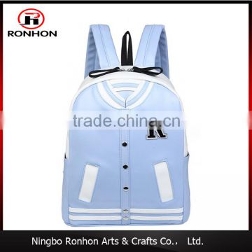 2016 fashion PU simulation coat backpack for kds