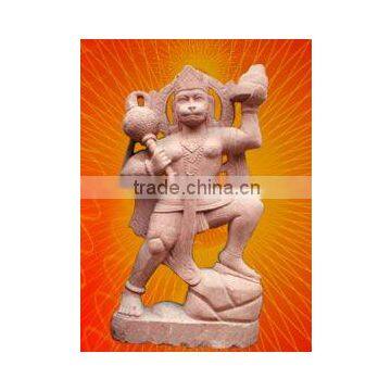 Lord Hanuman Sandstone Statue, Hindu God Statue, Indian God Statue