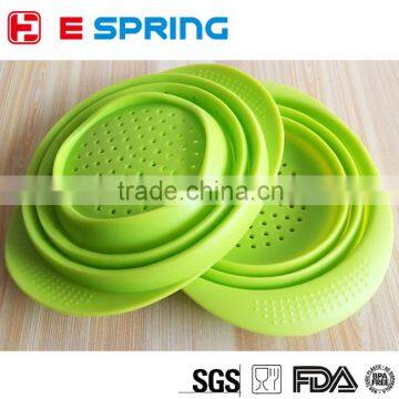 High Temperature Resistance Silicone Kitchen Accessories Collapsible Silicone Colander strainer