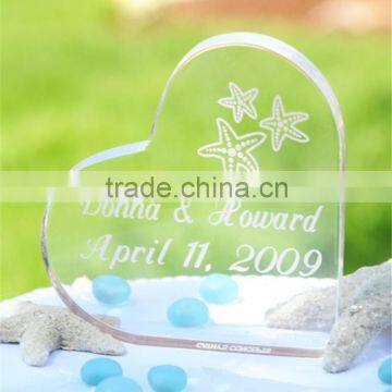 top sale crystal heartshape plexiglass wedding invitations