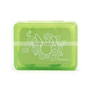 jade green colored contacts case green bird