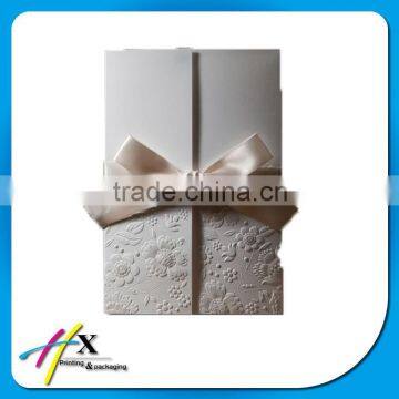 Beautiful Creative Embossing Paper Envelope with Silk Ribbon